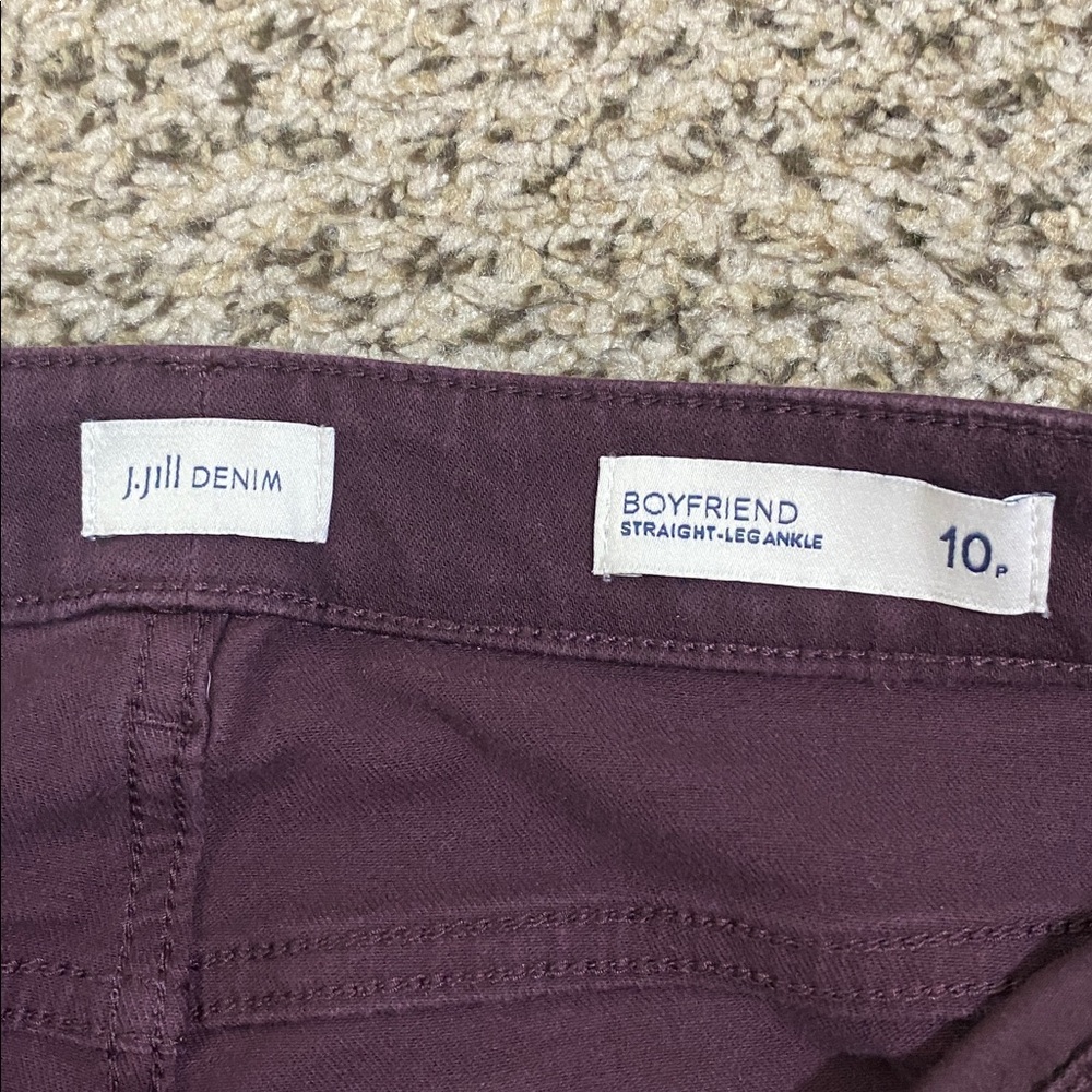 J. Jill plum purple boyfriend straight leg ankle denim - last pic to show fit - Picture 4 of 8